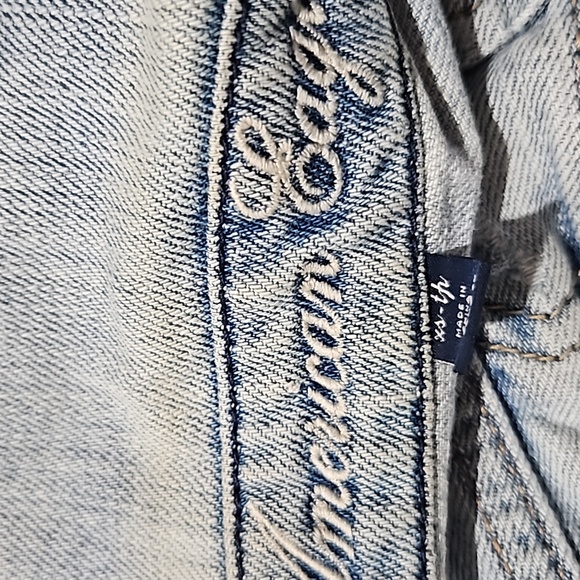American Eagle Outfitters Denim Jean Jacket Vest Stone Washed Womens XS - Picture 3 of 3